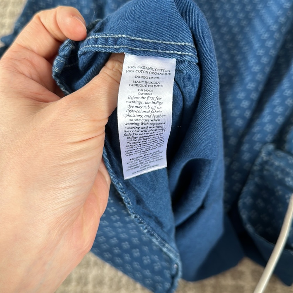 Faherty Blue Patterned Casual Button Down Shirt - image 5